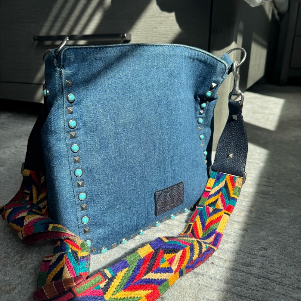 Valentino Garavani Denim Rockstud Bag